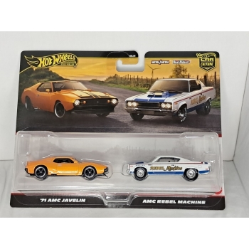 Hot Wheels 1:64 2 pack Premium - AMC Javelin 1971 + AMC Rebel Machine